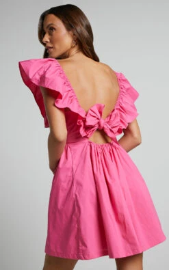 Showpo Raiza Mini Dress - Ruffle Sleeve Tie Back Plunge Dress In Fuchsia 11 Showpo Raiza Mini Dress - Ruffle Sleeve Tie Back Plunge Dress In Fuchsia -Showpo Women's Clothing Store Raiza Mini Dress Ruffle Sleeve Tie Back Plunge Dress in Fuchsia 6