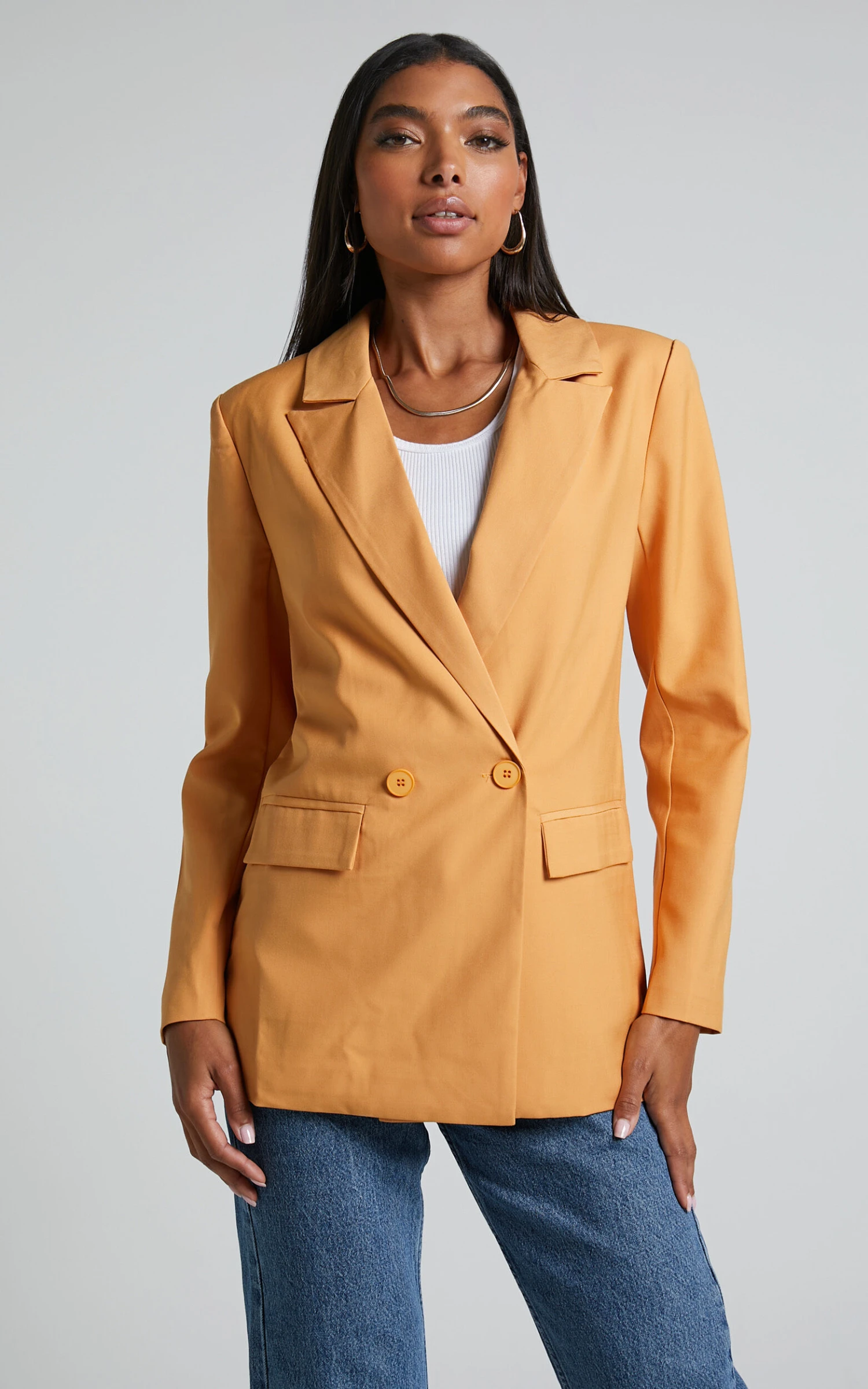 Showpo Raizella Blazer - Double Breasted Blazer In Orange 6 Showpo Raizella Blazer - Double Breasted Blazer In Orange - Image 6