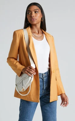 Showpo Raizella Blazer - Double Breasted Blazer In Orange 12 Showpo Raizella Blazer - Double Breasted Blazer In Orange -Showpo Women's Clothing Store Raizella Blazer Double Breasted Blazer in Orange 7