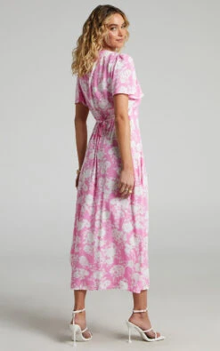 Showpo Ranella Button Front Midi Dress In Pink Floral 8 Showpo Ranella Button Front Midi Dress In Pink Floral -Showpo Women's Clothing Store Ranella Button Front Midi Dress in Pink Floral 2528SD21100155012529 3