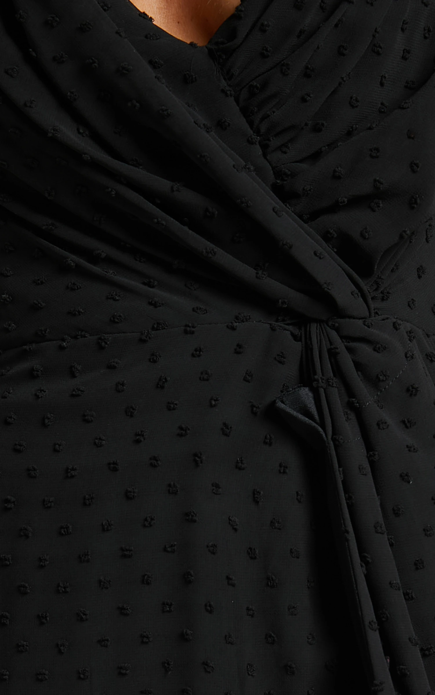 Showpo Raquella Maxi Dress - Twist Front Thigh Split Strapless Dress In Black - Image 9