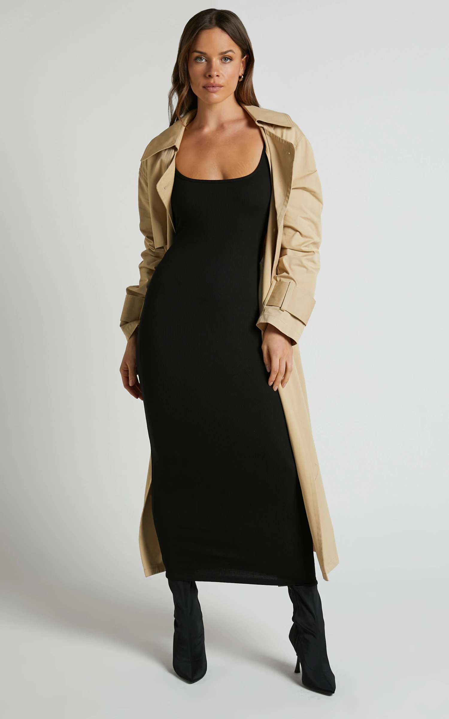 Showpo Reyneth Low Back Bodycon Rib Midi Dress In Black 3 Showpo Reyneth Low Back Bodycon Rib Midi Dress In Black - Image 3