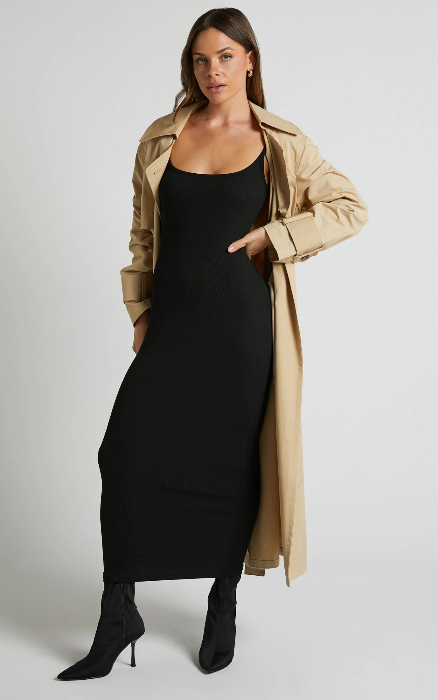 Showpo Reyneth Low Back Bodycon Rib Midi Dress In Black 6 Showpo Reyneth Low Back Bodycon Rib Midi Dress In Black - Image 6