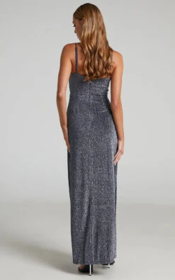 Showpo Rheannon Split Mesh Maxi Dress In Gunmetal Lurex -Showpo Women's Clothing Store Rheannon Split Mesh Maxi Dress in Gunmetal Lurex 2528SD21020054032529 7