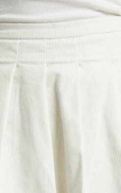 Showpo Rhexy Pleated Cord Mini Skirt In Ivory -Showpo Women's Clothing Store Rhexy Pleated Cord Mini Skirt in Ivory 9