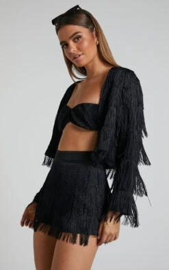 Showpo Rhizza Fringed Jacket In Black -Showpo Women's Clothing Store Rhizza Fringed Jacket in Black 6