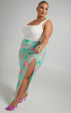 Showpo Eilly Maxi Skirt With Ruched Side Split In Neon Floral 13 Showpo Eilly Maxi Skirt With Ruched Side Split In Neon Floral -Showpo Women's Clothing Store Riley x Sarah x Anthony 17.12.2170608