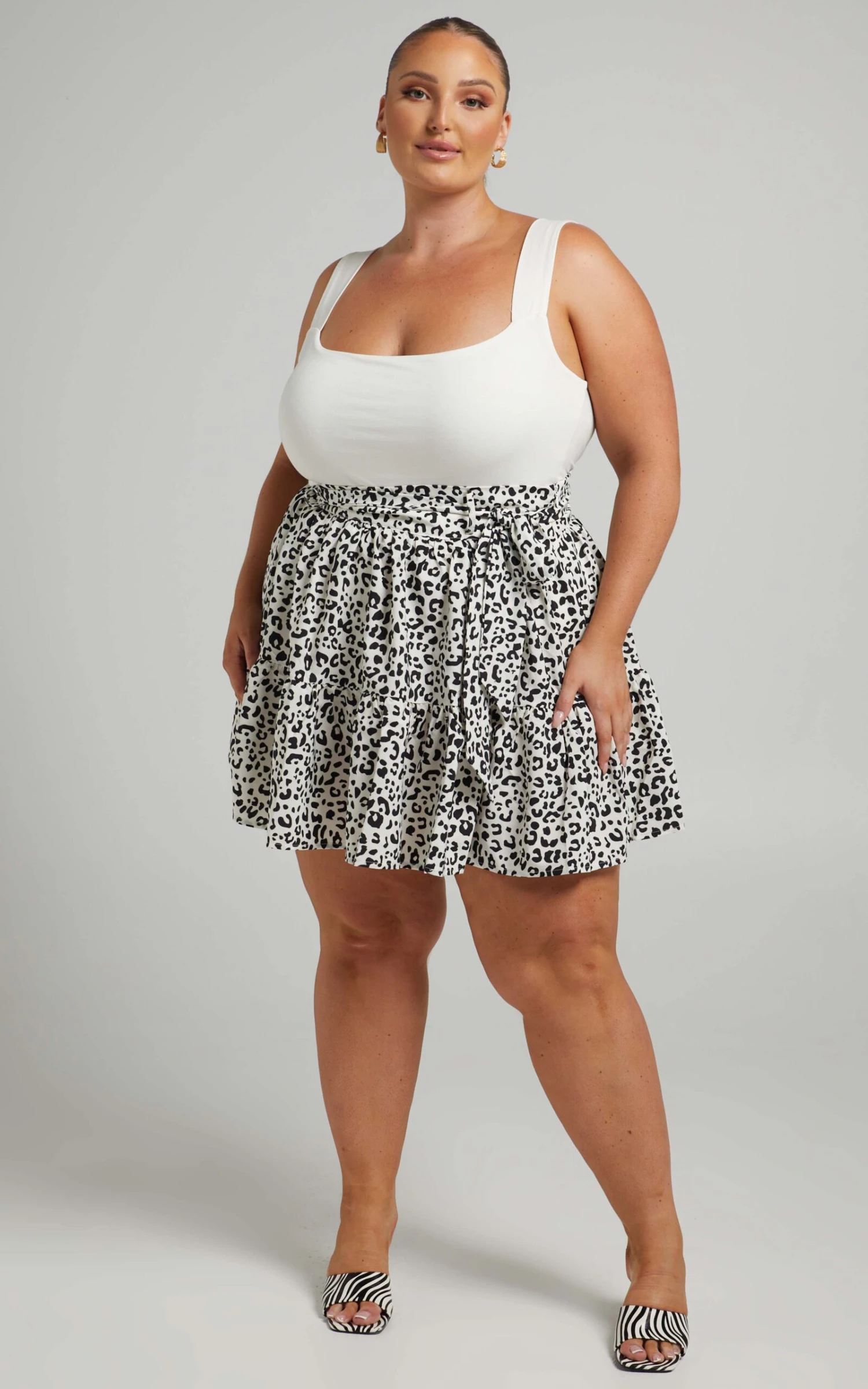 Showpo Daniella Tie Waist Mini Skirt In Black Print 5 Showpo Daniella Tie Waist Mini Skirt In Black Print - Image 5