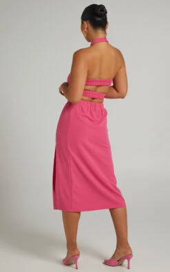 Showpo Kiki Halter Neck Top With Elastic Detailing In Hot Pink -Showpo Women's Clothing Store Rino x Lucy x Anthony 15.10.2116198