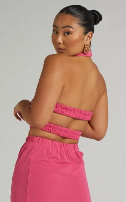 Showpo Kiki Halter Neck Top With Elastic Detailing In Hot Pink -Showpo Women's Clothing Store Rino x Lucy x Anthony 15.10.2116203
