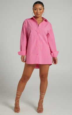 Showpo Harriet Oversized Long Sleeve Button Up Shirt In Pink 16 Showpo Harriet Oversized Long Sleeve Button Up Shirt In Pink -Showpo Women's Clothing Store Rino x Lucy x Anthony 15.10.2117139