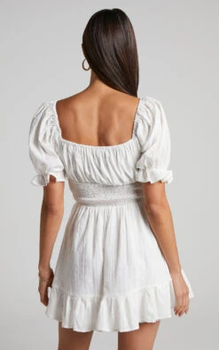 Showpo Roella Mini Dress - Shirred Waist Sweetheart Puff Sleeve Dress In White 12 Showpo Roella Mini Dress - Shirred Waist Sweetheart Puff Sleeve Dress In White -Showpo Women's Clothing Store Roella Shirred Waist Sweetheart Puff Sleeve Mini Dress in White 2528SD22090028012529 5
