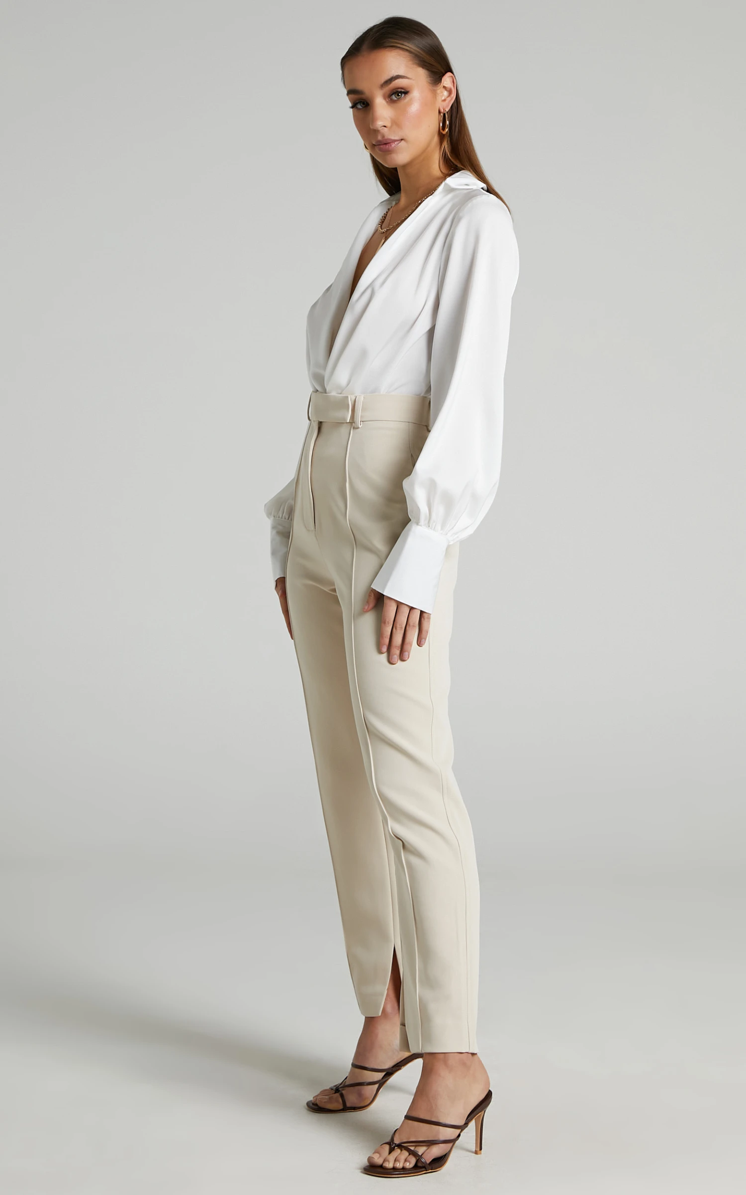 Showpo Rogers - High Waisted Pants In Beige 6 Showpo Rogers - High Waisted Pants In Beige - Image 6