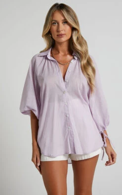 Showpo Roselle Raglan Sleeve Blouse In Lilac 10 Showpo Roselle Raglan Sleeve Blouse In Lilac -Showpo Women's Clothing Store Roselle Raglan Sleeve Blouse in Lilac 1