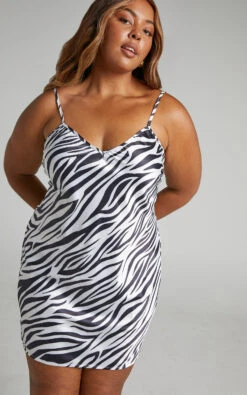 Showpo Rowena Mini Slip Dress In Zebra 10 Showpo Rowena Mini Slip Dress In Zebra -Showpo Women's Clothing Store Rowena Mini Slip Dress in Zebra 2528SD22040127012529 3