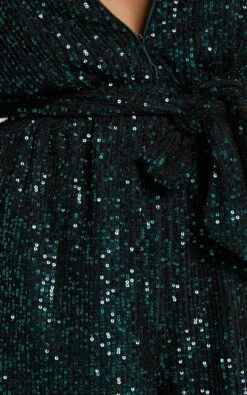 Showpo Ryrah Sequin Long Sleeve Plunge Neck Playsuit In Emerald 17 Showpo Ryrah Sequin Long Sleeve Plunge Neck Playsuit In Emerald -Showpo Women's Clothing Store Ryrah Sequin Long Sleeve Plunge Neck Playsuit in Emerald 9