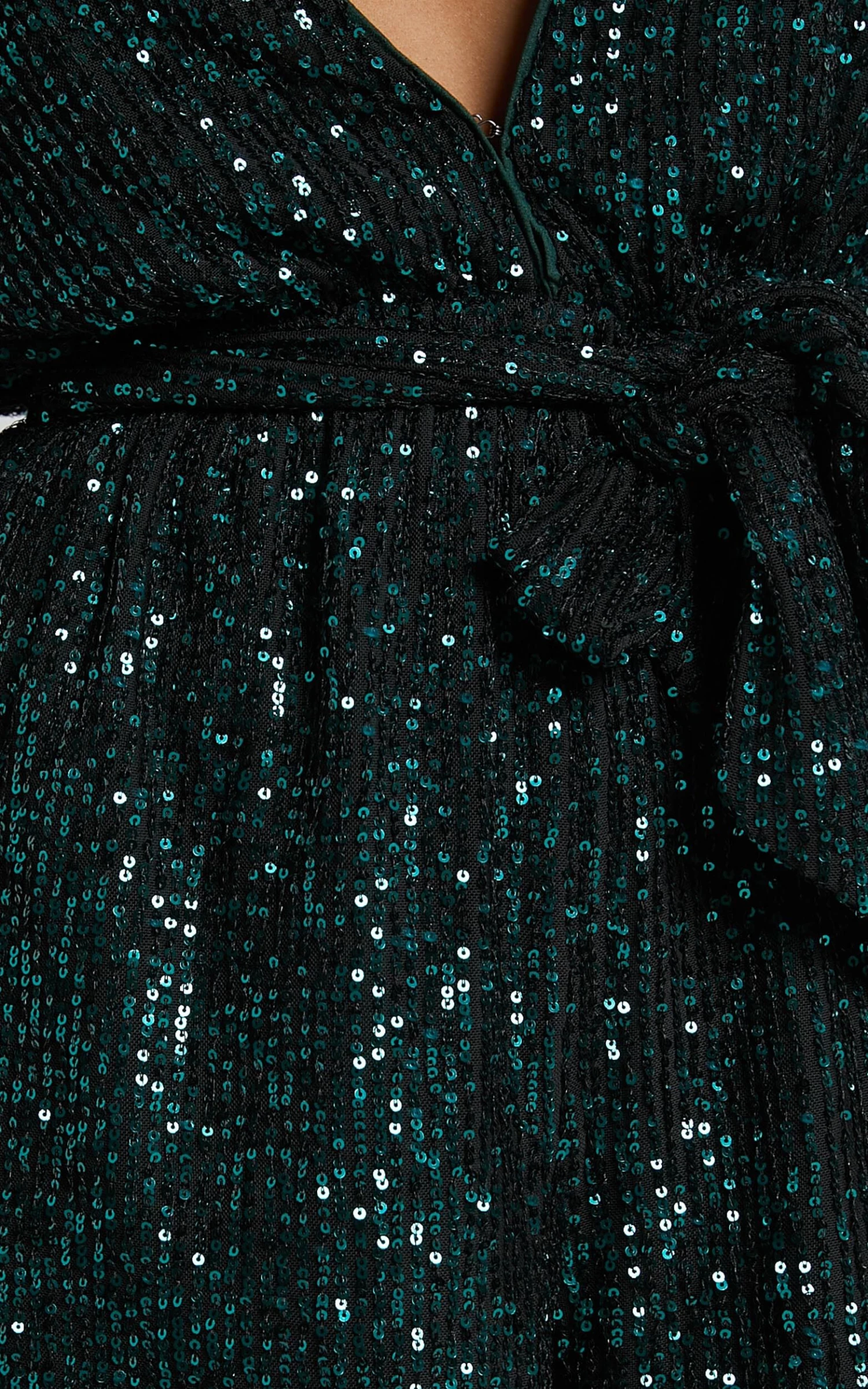 Showpo Ryrah Sequin Long Sleeve Plunge Neck Playsuit In Emerald 9 Showpo Ryrah Sequin Long Sleeve Plunge Neck Playsuit In Emerald - Image 9