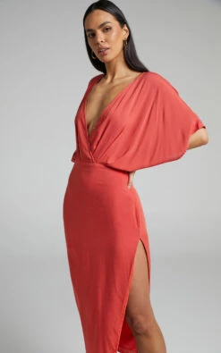 Showpo Sunshine Plunge Neck Midi Dress In Burnt Orange 8 Showpo Sunshine Plunge Neck Midi Dress In Burnt Orange -Showpo Women's Clothing Store SUNSHINE PLUNGE NECK MIDI DRESS IN BURNT ORANGE 4