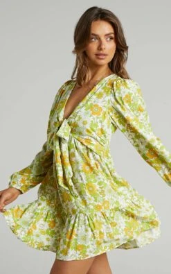 Showpo Sabella Rayon Balloon Sleeve Mini Dress In Harmony Floral 14 Showpo Sabella Rayon Balloon Sleeve Mini Dress In Harmony Floral -Showpo Women's Clothing Store Sabella Rayon Dress in Green 2528SD21030059012529 5