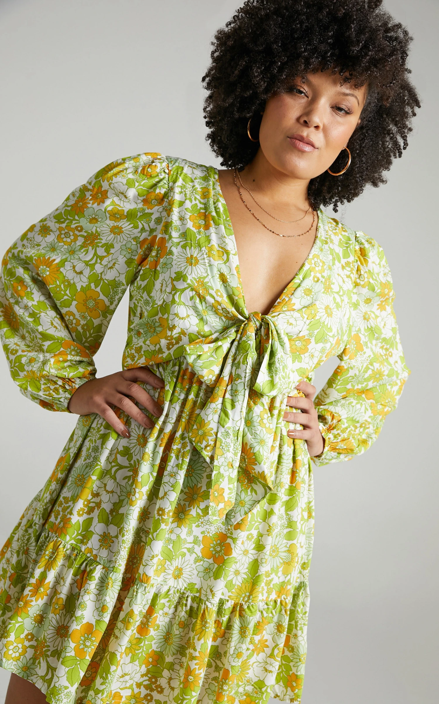 Showpo Sabella Rayon Balloon Sleeve Mini Dress In Harmony Floral 3 Showpo Sabella Rayon Balloon Sleeve Mini Dress In Harmony Floral - Image 3