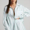 Showpo Sahle Shirt - Oversized Striped Shirt In Mint