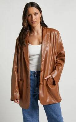 Showpo Samanfa Jacket In Tan -Showpo Women's Clothing Store Samanfa Jacket in Tan 1