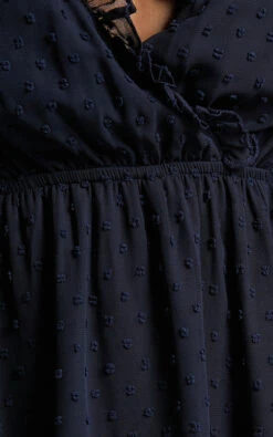 Showpo Sancha Long Sleeve Frill Mini Dress In Navy -Showpo Women's Clothing Store Sancha Long Sleeve Frill Mini Dress in Navy 6