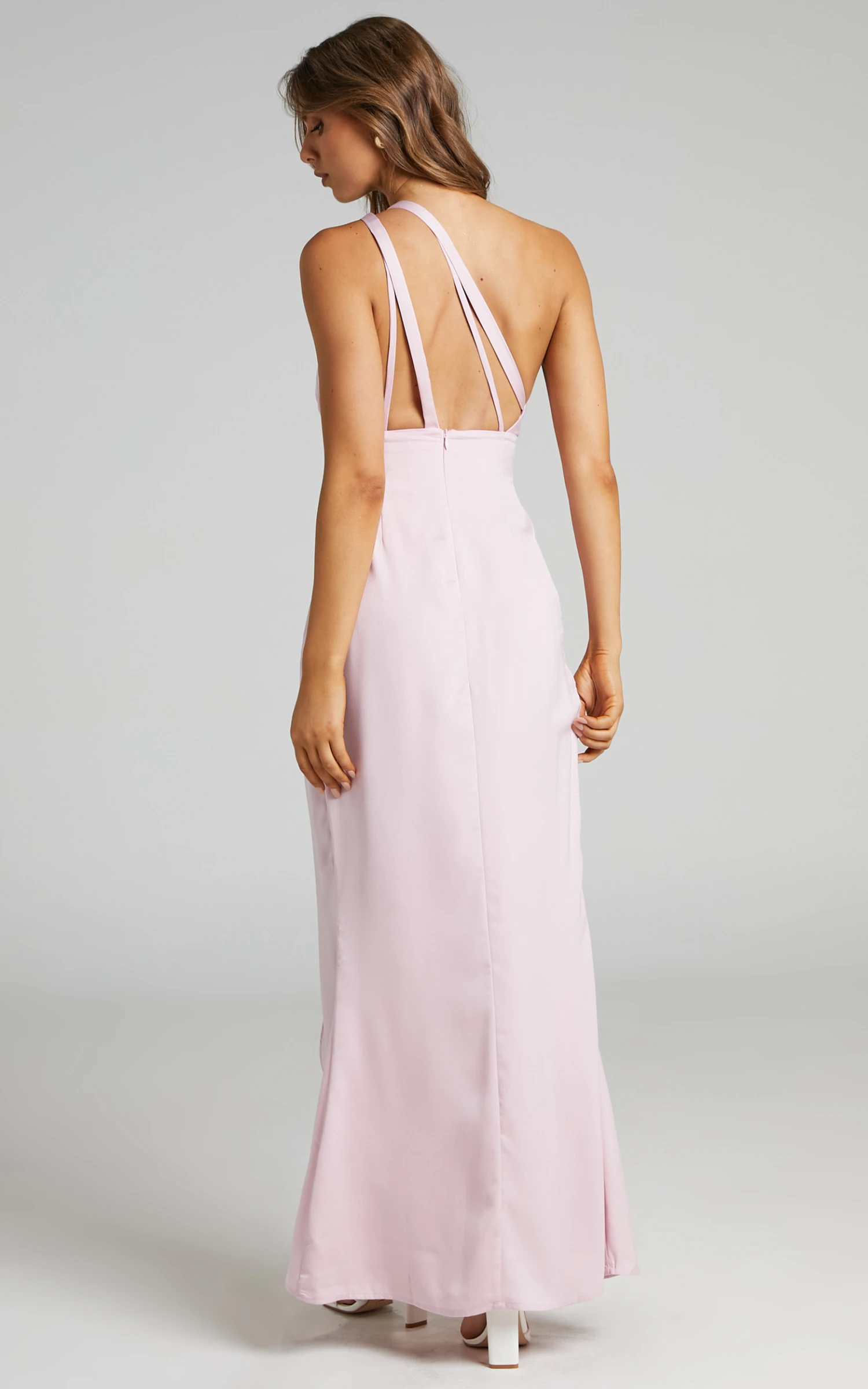 Showpo Sandara One Shoulder Strappy Back Maxi Dress In Dusty Pink 8 Showpo Sandara One Shoulder Strappy Back Maxi Dress In Dusty Pink - Image 8