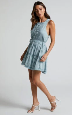 Showpo Scotty Button Up Broderie Mini Dress In Sage 10 Showpo Scotty Button Up Broderie Mini Dress In Sage -Showpo Women's Clothing Store Scotty Button Up Broderie Mini Dress in Sage 1