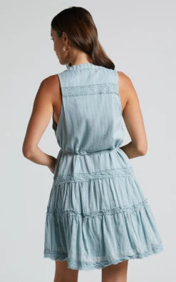 Showpo Scotty Button Up Broderie Mini Dress In Sage 12 Showpo Scotty Button Up Broderie Mini Dress In Sage -Showpo Women's Clothing Store Scotty Button Up Broderie Mini Dress in Sage 3