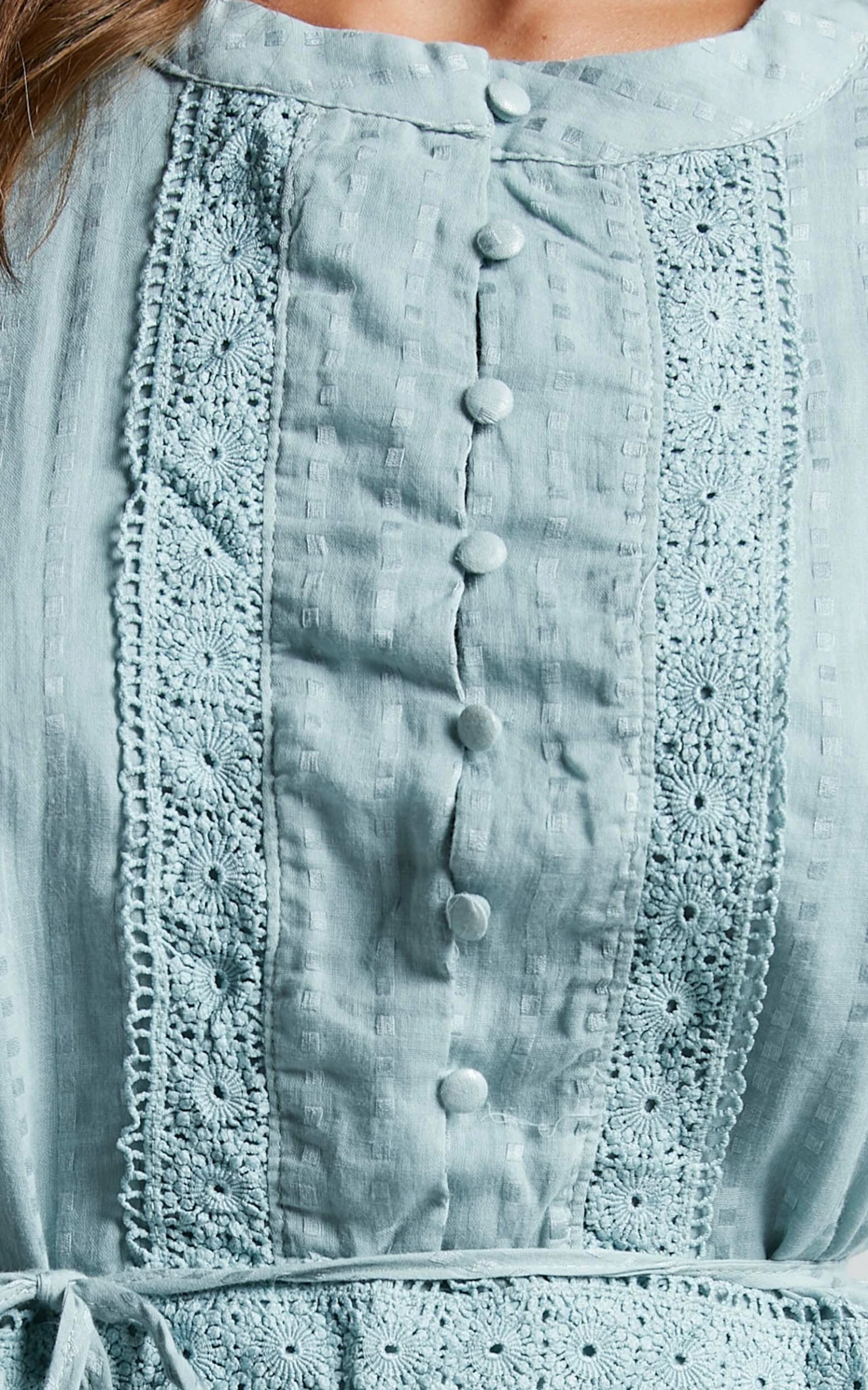 Showpo Scotty Button Up Broderie Mini Dress In Sage 7 Showpo Scotty Button Up Broderie Mini Dress In Sage - Image 7