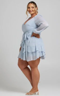 Showpo Eyes That Know Me Long Sleeve Ruffle Mini Dress In Powder Blue 14 Showpo Eyes That Know Me Long Sleeve Ruffle Mini Dress In Powder Blue -Showpo Women's Clothing Store September 10 21 ShowPo0265