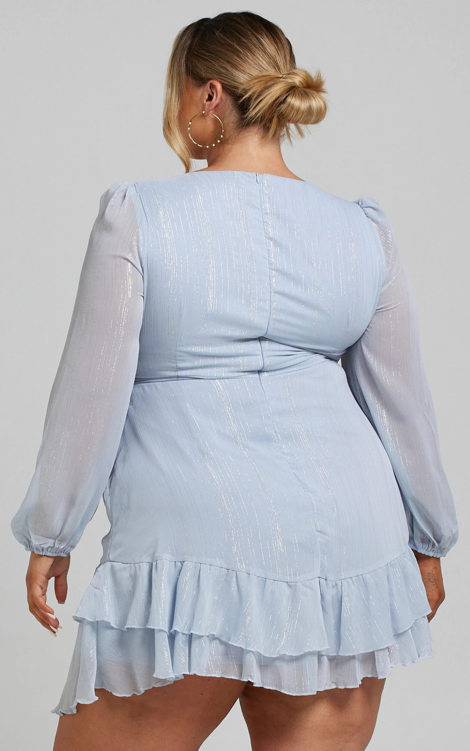 Showpo Eyes That Know Me Long Sleeve Ruffle Mini Dress In Powder Blue 8 Showpo Eyes That Know Me Long Sleeve Ruffle Mini Dress In Powder Blue - Image 8