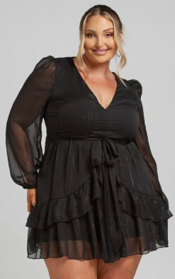 Showpo Eyes That Know Me Long Sleeve Ruffle Mini Dress In Black 11 Showpo Eyes That Know Me Long Sleeve Ruffle Mini Dress In Black -Showpo Women's Clothing Store September 10 21 ShowPo0380