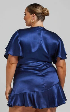Showpo All I Want To Be Ruffle Mini Dress In Navy Satin 17 Showpo All I Want To Be Ruffle Mini Dress In Navy Satin -Showpo Women's Clothing Store September 10 21 ShowPo0909