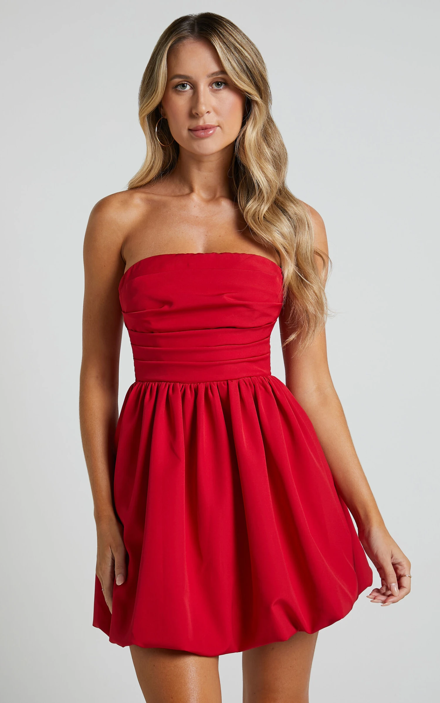 Showpo Shaima Strapless Mini Dress In Red 4 Showpo Shaima Strapless Mini Dress In Red - Image 4