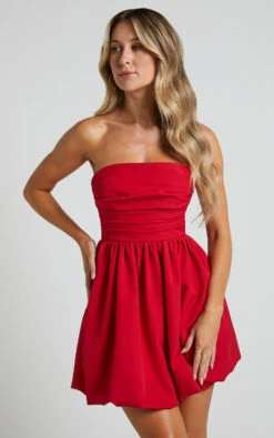 Showpo Shaima Strapless Mini Dress In Red 12 Showpo Shaima Strapless Mini Dress In Red -Showpo Women's Clothing Store Shaima Strapless Mini Dress in Red 2