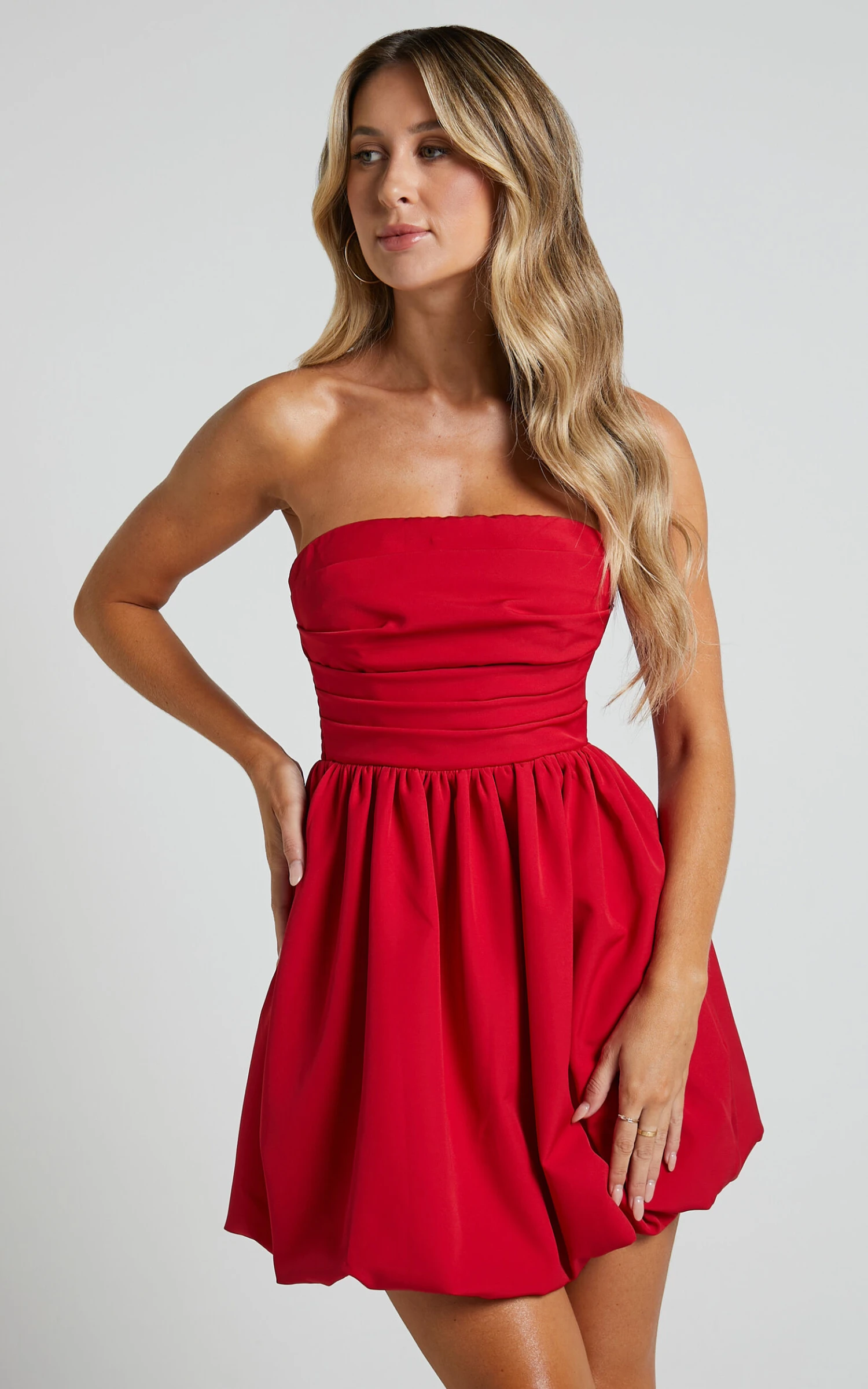 Showpo Shaima Strapless Mini Dress In Red 5 Showpo Shaima Strapless Mini Dress In Red - Image 5