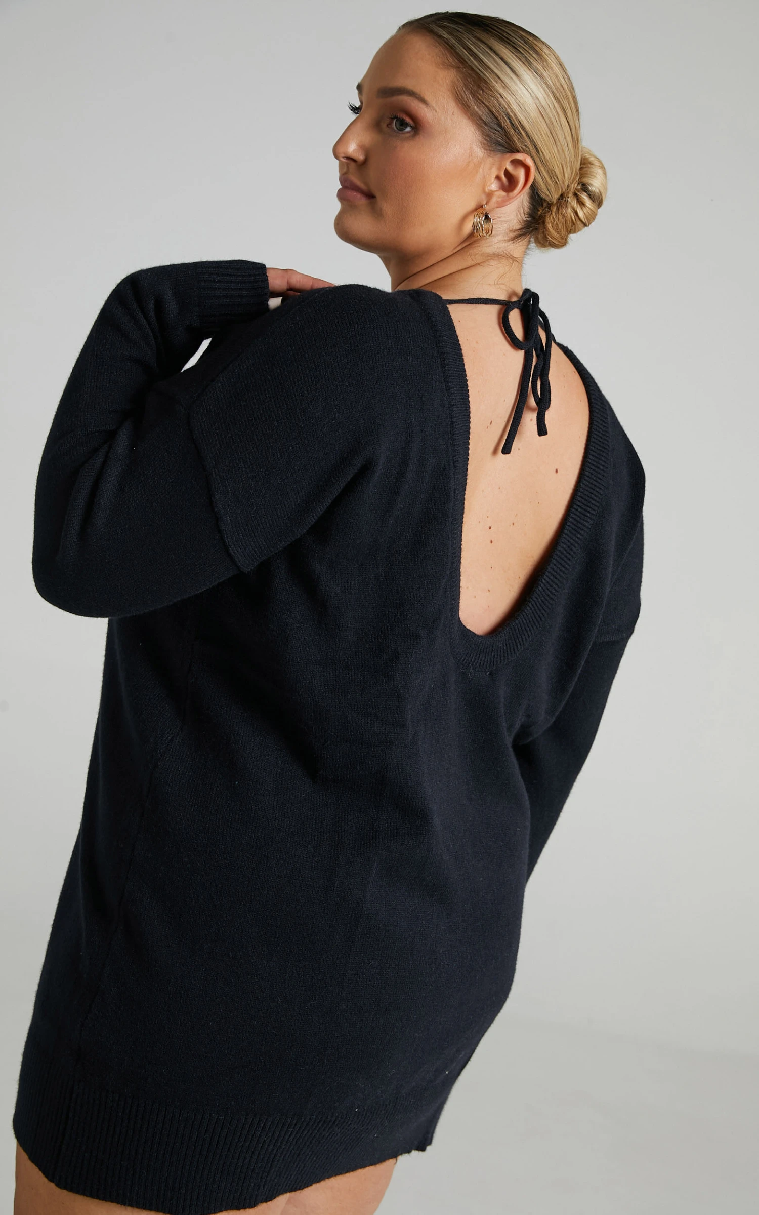 Showpo Shanisse Open Back Mini Knit Dress In Black 7 Showpo Shanisse Open Back Mini Knit Dress In Black - Image 7