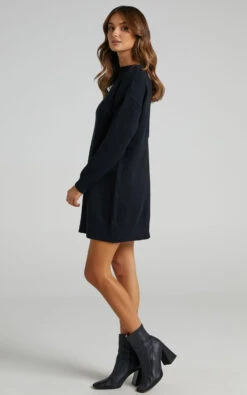 Showpo Shanisse Open Back Mini Knit Dress In Black 11 Showpo Shanisse Open Back Mini Knit Dress In Black -Showpo Women's Clothing Store Shanisse Open Back Mini Knit Dress in Black SD21050001 4
