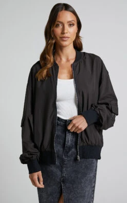 Showpo Sherlock Bomber Jacket In Black 13 Showpo Sherlock Bomber Jacket In Black -Showpo Women's Clothing Store Sherlock Bomber Jacket in Black 1