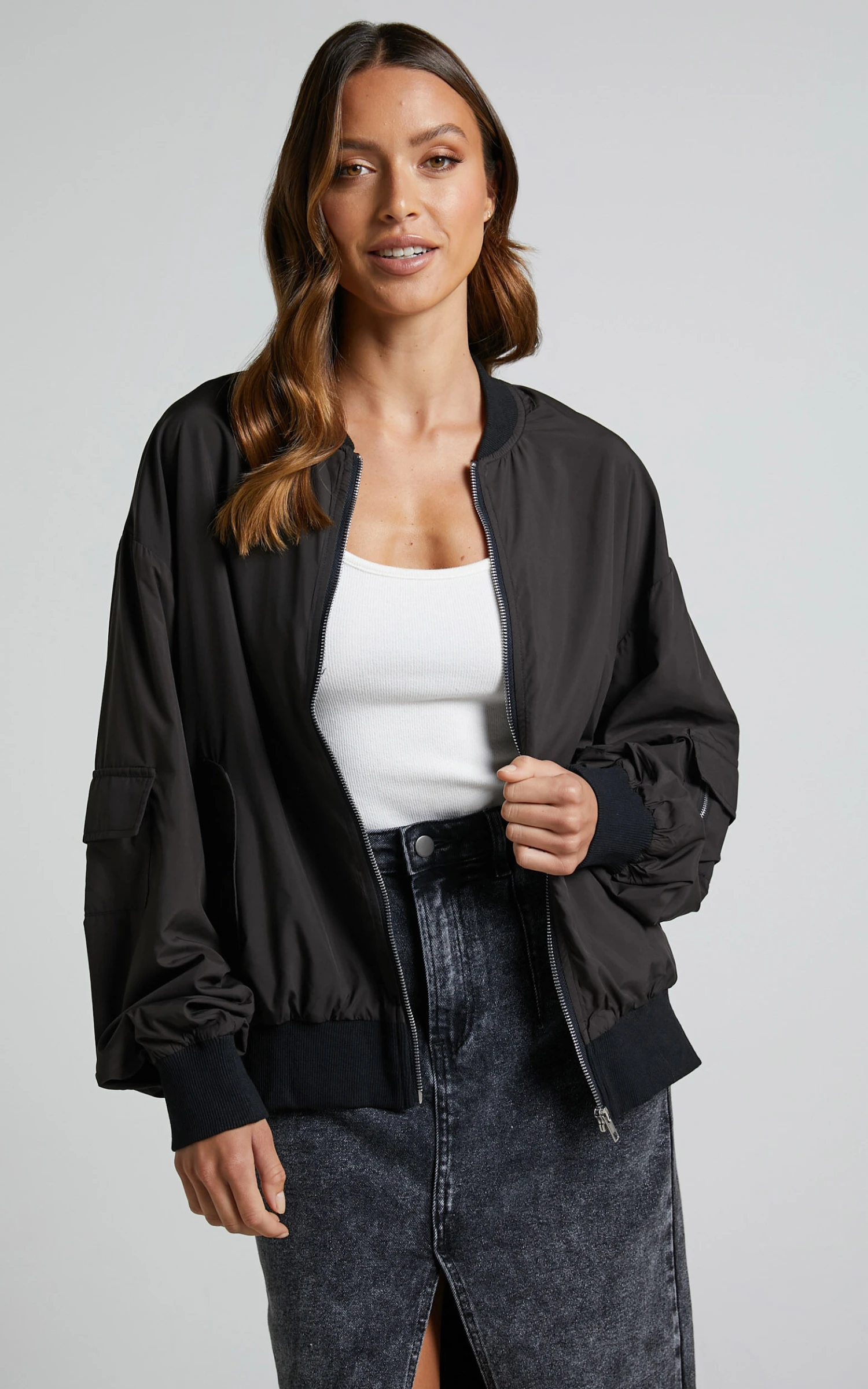 Showpo Sherlock Bomber Jacket In Black 4 Showpo Sherlock Bomber Jacket In Black - Image 4