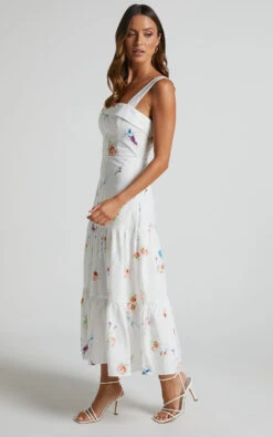 Showpo Shineey Tiered Midi Dress In Painterly Wild Flower 13 Showpo Shineey Tiered Midi Dress In Painterly Wild Flower -Showpo Women's Clothing Store Shineey Tie Back Midi Dress in Painterly Wild Flower 4