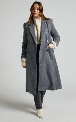 Showpo Socorro Tailored Longline Coat In Black