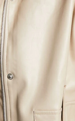 Showpo Soraya Faux Leather Zip Front Toggle Hem Jacket In Biscuit -Showpo Women's Clothing Store Soraya leathertte TOGGLE JACKET in Biscuit 2528SO22020023012529 4