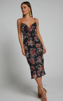 Showpo Stanley V Neck Slip Maxi Dress In Noir Floral 15 Showpo Stanley V Neck Slip Maxi Dress In Noir Floral -Showpo Women's Clothing Store Stanley V Neck Slip Maxi Dress in Noir Floral 7