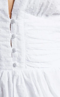 Showpo Suki Mini Dress - Plunge Neck Balloon Sleeve Tiered Ruffle Dress In White 11 Showpo Suki Mini Dress - Plunge Neck Balloon Sleeve Tiered Ruffle Dress In White -Showpo Women's Clothing Store Suki Frill Dress with bodice in White 2528SD22050011012529 5