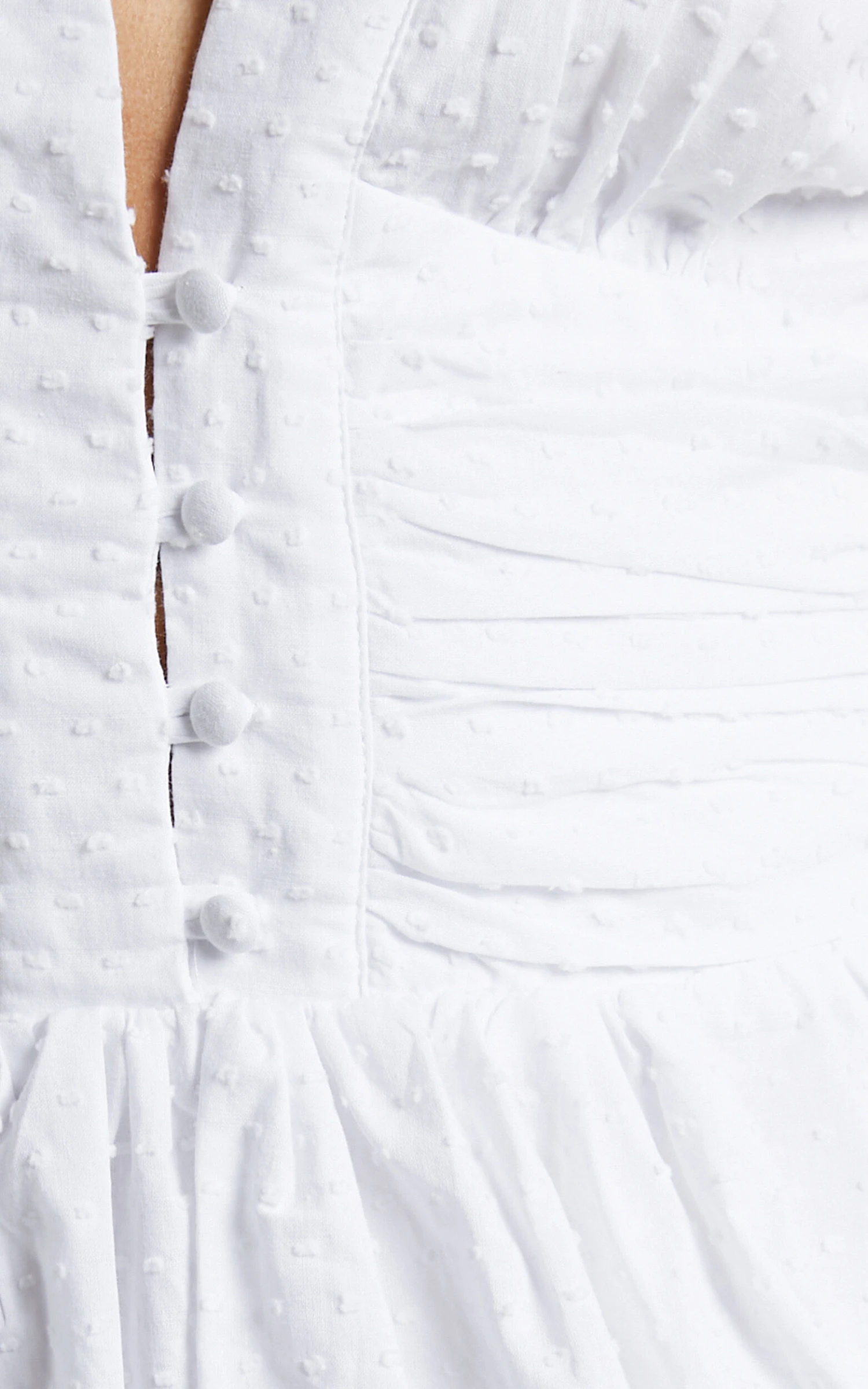 Showpo Suki Mini Dress - Plunge Neck Balloon Sleeve Tiered Ruffle Dress In White 6 Showpo Suki Mini Dress - Plunge Neck Balloon Sleeve Tiered Ruffle Dress In White - Image 6