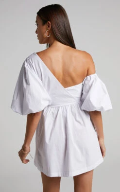 Showpo Sula Mini Dress - Asymmetric Off One Shoulder Puff Sleeve Dress In White 16 Showpo Sula Mini Dress - Asymmetric Off One Shoulder Puff Sleeve Dress In White -Showpo Women's Clothing Store Sula Asymmetric One Shoulder Puff Sleeve Mini Dress in White 2528SD22090034022529 6