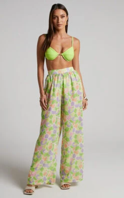 Showpo Sunny Beach Pants - Wide Leg Pants In Fresca Print